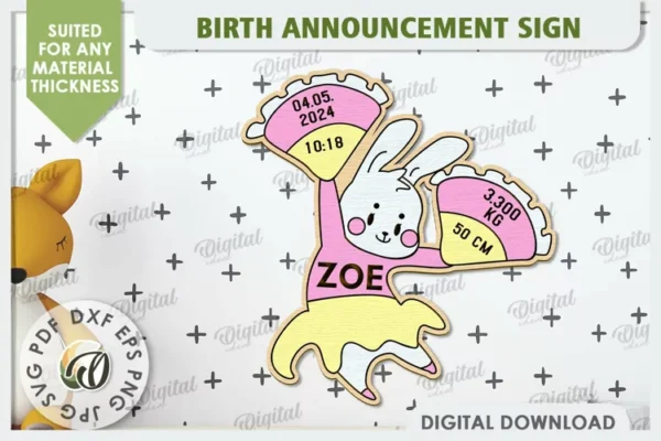 Letrero De Anuncio De Nacimiento Creativo Digital